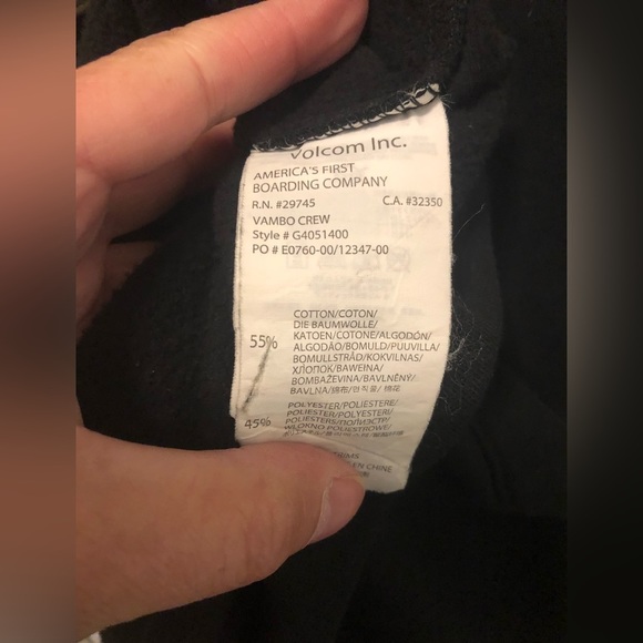 Volcom Snowboarding Mens Crew Neck Black / Camo Sweatshirt Longer Loose Size XL - Picture 5 of 6